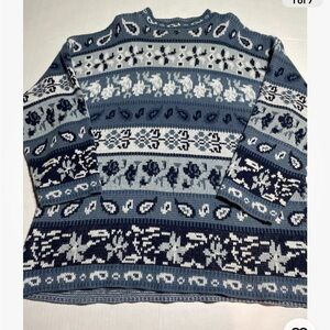 ✨ Headliners Blue White Fair Isle Sweater Women’s 20W Cozy Winter Knit